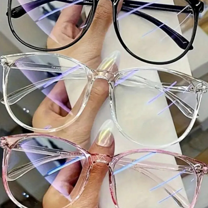 3pc Fashion Glasses for Men and Women, Trending Glasses, Transparent Lenses, and Clear Frames, Square Frames, Eye Protection Stylish Eyewear, Trendy Casual Eyeglasses