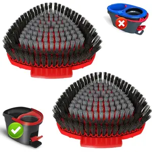 2 Pack Upgrade Scrub Brush Replace Heads Compatible with O Cedar EasyWring 1 Tank Spin Mop,Mop Replacement Scrubber  Brush,Floor Cleaning Brush,More Layers of Bristles for Bathroom, Deck, Kitchen