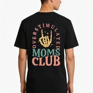 Overstimulated Moms Club tees for Women: Mom Shirts Mama Life Shirts Oversized Short Sleeve Clothes Tops