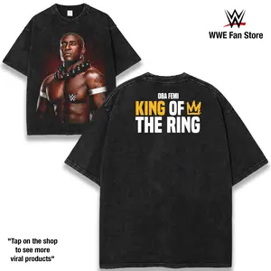 Oba Femi King of the Ring 2026 Graphic Tee 230GSM Premium Cotton Shirt Wash WWE NXT Champion The Ruler Powerhouse King of the Ring Winner Vintage Men Top Wrestling Fan Gift Collector Apparel