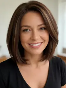Women Short Side Part Brown Mixed Color Bob Wig Straight Hair Daily Wear Wig Cosplay Wig Heat Resistant Natural Looking Scalp Effect Wig Synthetic Full Wigs Snug Fit, Fun Wigs