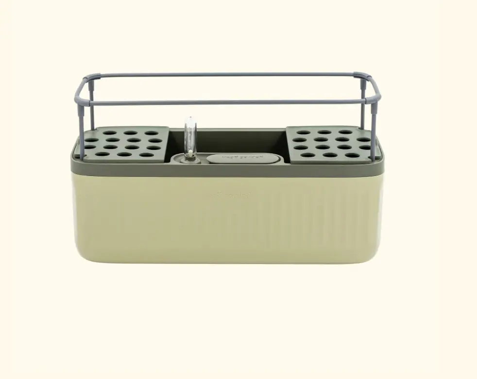 Vego Garden Herb  Plant Box Self Watering Planters Pots with Trellis for Kitchen Window Sill or Countertop Plants Cage Modern & Breathable Design