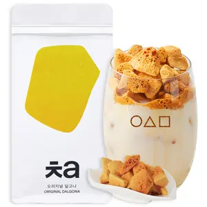 Korean Food Dalgona Cafe CHA– Korean Sugar Candy, Authentic Honeycomb Crunchy Toffee, No Additives (Net Wt. 2.12 oz, 60 g, 1 Pack), 달고나