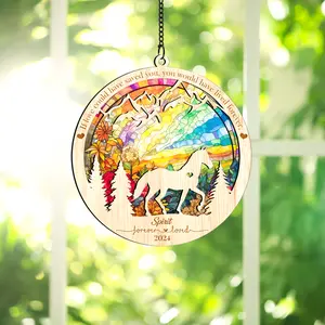 Horse Memorial Suncatcher Ornament, Personalized Sympathy Gift for Horse Lovers, Window Hanging Keepsake for Pet Loss SUN HORSE 02