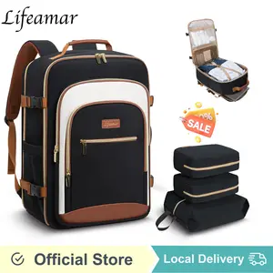 40L Travel Backpack for Women Carry On Bag Flight Approved Waterproof with 3 Packing Cubes Weekender TSA Approved Airplane Travel Essentials