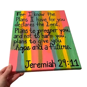 JACKIES.PAINTINGS + Religious Inspirational Quote Canvas Painting - Customizable Design for Home or Office Use bedroom wall accessories house religious decoration