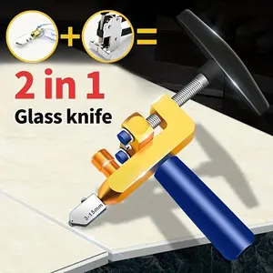 2-in-1 Glass Tile Cutter, All-in-one Glass Knife Brick Cutter, Tile Opener, Diamond Roller Glass Cutter, Sliding Glass Tile Cutter, Portable Building Cutting Tool Birthday Gift Christmas Halloween New Year's Gifts, Gift For Friends! Easter Gift