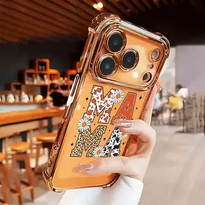 Leopard Daisy MAMA Print Phone case for iPhone 17 Air 16 15 16e 14 13 12 11 Pro Max Plus X XS Full Mother's Day gift Body Protection Shockproof Soft Silicone Cover