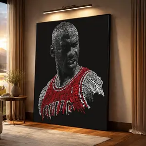 [ SALE UP 45% - UNFRAMED POSTER ] Inspirational Typography Art, Basketball Legend Canvas Wall Art, Motivational Quote Portrait, Red and Black Home Decor