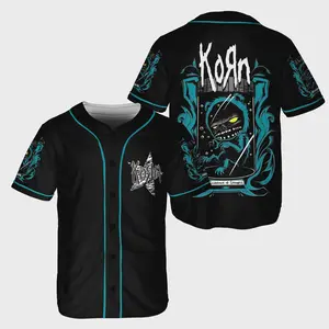 Korn Baseball Jersey | Souvenir of Sadness Graphic | Nu Metal Band Shirt | Classic Rock Concert Apparel | Dark Alternative Streetwear | Unisex Music Tee for Rock & Metal Fans
