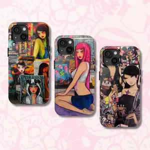 Tokidoki Stylish Lady Tiger Y2K Phone Case, Tough Anti-Shock Protective Cover, Compatible with iPhone 11-17 Pro Max/Plus and Samsung Galaxy S23-25, Custom Design Unisex Gift Halloween