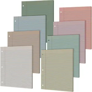 400 Sheets Colored Loose Leaf Paper 8.5" x 11" college ruled Lined 3 Hole Punched notebook Filler Paper for 3 Ring Binders Office School Supplies (Morandi Colors)