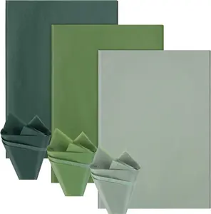 Welpurch 60 Sheets Bluish Green Gift Tissue Paper, 14'' X 20'', Gradient Forest Green Color Assorted Gift Wrapping Tissue for Multi-Purpose Occasions Farah-CHEN