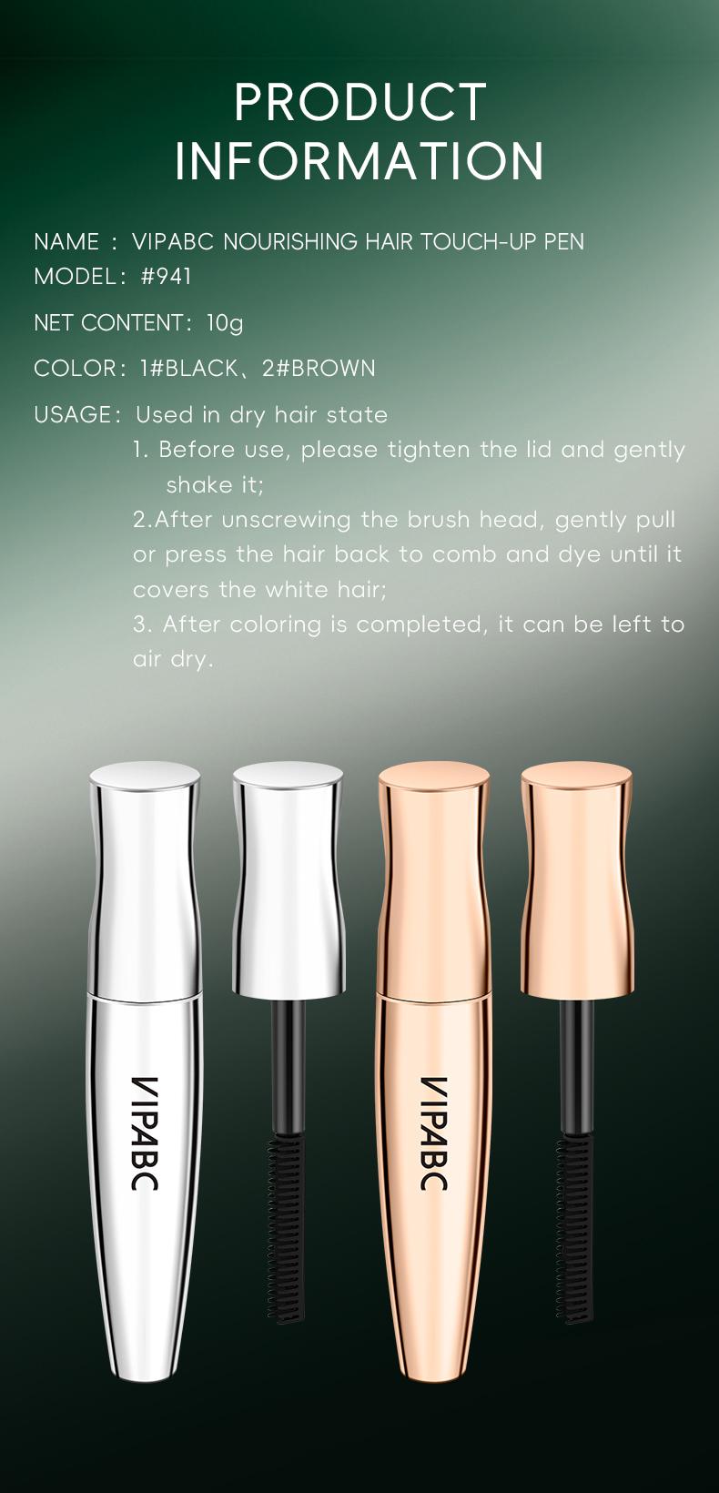 VIPABC Hair Root Touch-Up Pen – Easy Gray Coverage & Hairline Filler for Natural Look