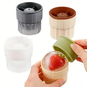 4PCS Large Ice Ball Maker Set, Stackable Round Ice Molds with Lids, Easy Release Silicone Trays for Coffee, Whiskey & Cold Drinks, BPA Free Reusable for Home Bar & Parties