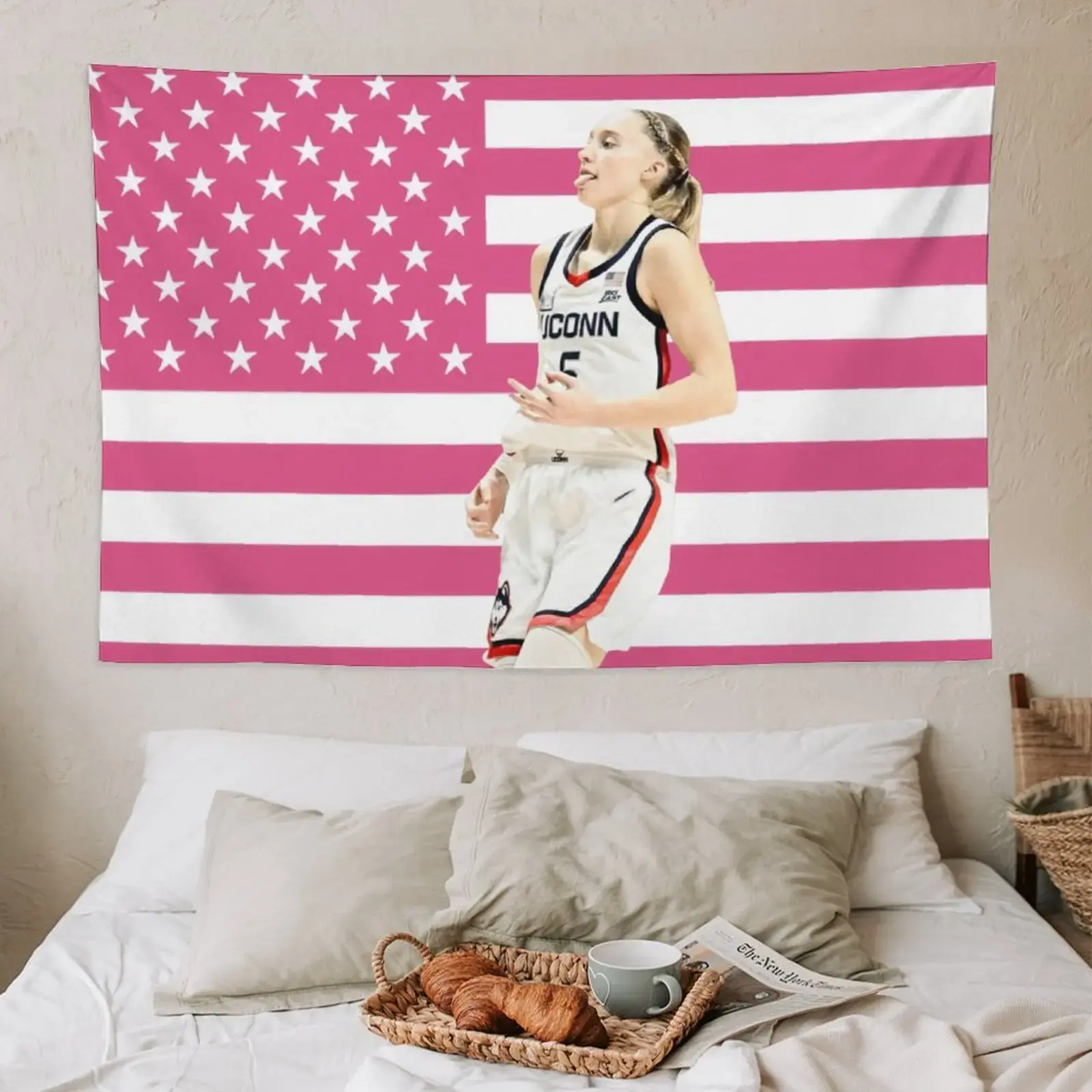 Paige Bueckers Art Decorative Polyester Wall Tapestry Poster - Hanging Wall Art for College Dorms, Bedrooms, Home Decor Gifts, Summervibes, Hand Washable, Full Print