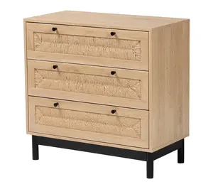 Baxton Studio Cherelle Light Brown 3-Drawer Storage Cabinet