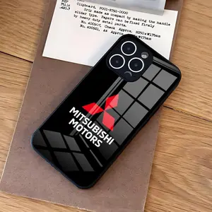 M-Mitsubishi M-Motors Phone Case For iPhone 17 Air 16 e Pro Max 15 14 13 Mini 12 Pro 11 Max Plus Black Glass Cover