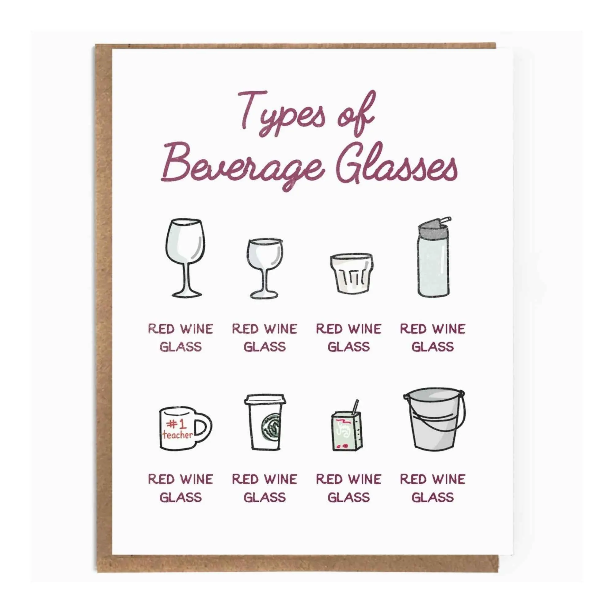 Wine Lover Beverage Glasses - Friendship Card
