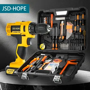 1 Set, Cordless Impact 48VF Electric Drill, High Power Lithium Battery Electric Hand Drill, 2 Speed & 18 Gear Torsion, Rechargeable Electric Screwdriver