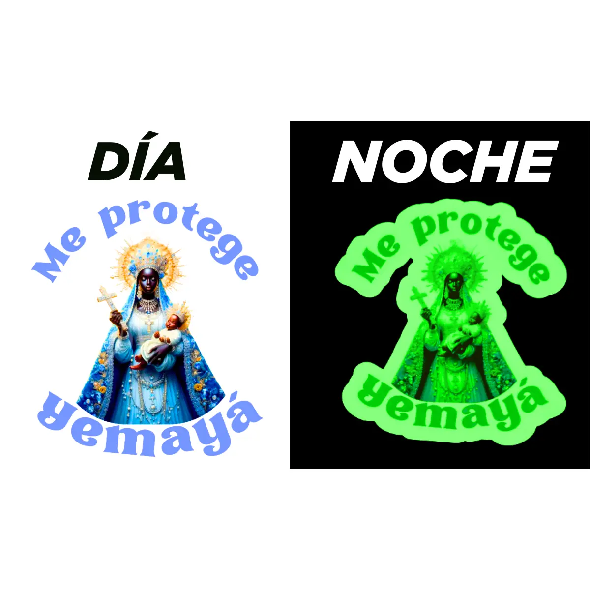 Antirayaduras Sticker "Yemayá - Orisha del Mar" Waterproof Car Adhesive for Windows and Car Lids