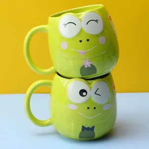 Cartoon Frog Shaped Ceramic Funny Mug Creative Coffee Milk Tea Water Cup Cute Children Breakfast Cup Household Drinkware