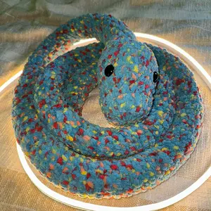 Crochet birthday speckle snake plushie - 7ft long