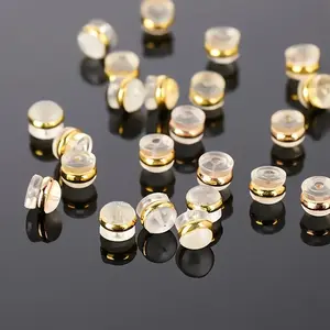 50 Pcs Earring Back Clamps, Safe Locking Earring Backs for Dangle Earrings, Hypoallergenic Soft Transparent Earring Backs Replacement