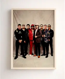 Fuerza Regida Band Poster, Corridos Tumbados Latin Music Wall Art Print, Regional Mexican Band Room Decor for Fans