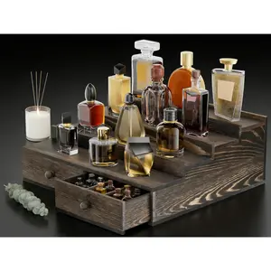 4 Tier Display Stand for Cologne,Perfume,Figures, Cupcake, Dessert, Spice, Fragrance, Countertop, Vanity, Dresser, Cabinet Use Racks Set