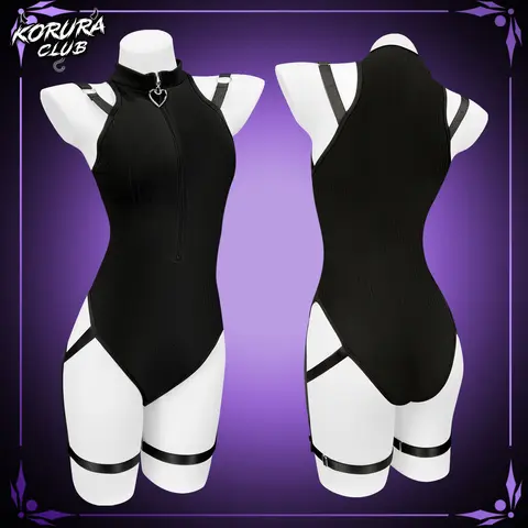 KORURACLUB Women's Samurai-Inspired Sleeveless Bodysuit, Polyamide Special Clothing, All-Season Bodysuit for Women