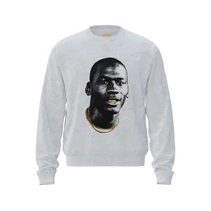 I Hate SNKRS Gold Mouth Michael Jordan Sweater Grey