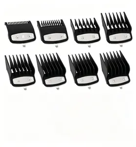 8-Piece Clipper Guard Set, Black Professional Clipper Guard Set Compatible with Most Wahl Clippers (1.5-25mm), Premium Close Cut to 1-Inch,Black