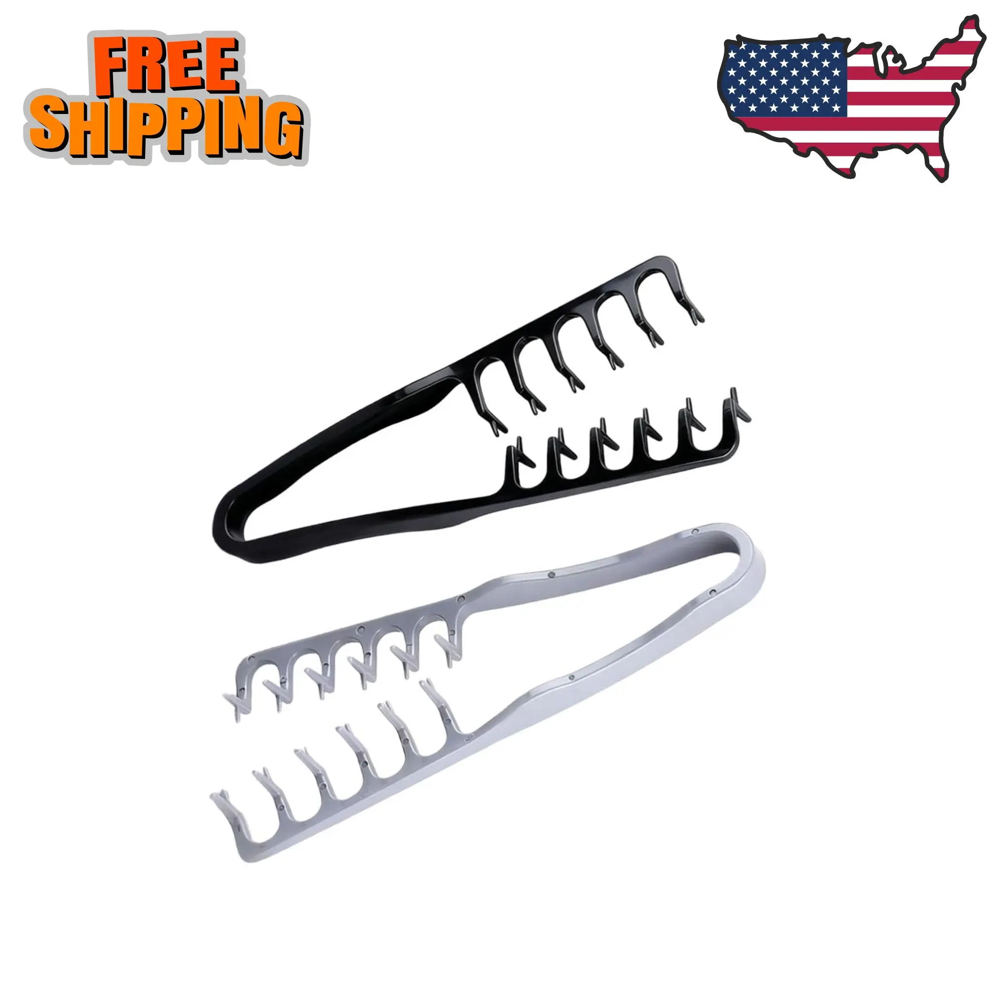 2 Packs Texture Comb - Wide & Fine-Tooth Volumizing Hair Styling Tool (Black + Gray)