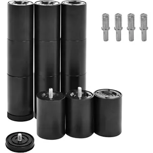 11-inch bed legs for adjustable bed base frames, screw-in replacement furniture feet, four types of threads included, set of 4