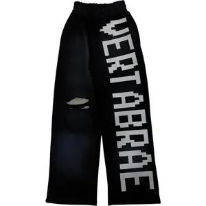 Vertabrae C2 Baggy Distressed Sweatpants Black