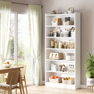 LITTLW TREE 78-inch Tall Bookcase, Modern 7-Tier White Library Bookshelf with Storage Shelves, Large Open Bookcases Display Shelving Unit for Bedroom Living Room Office ikea