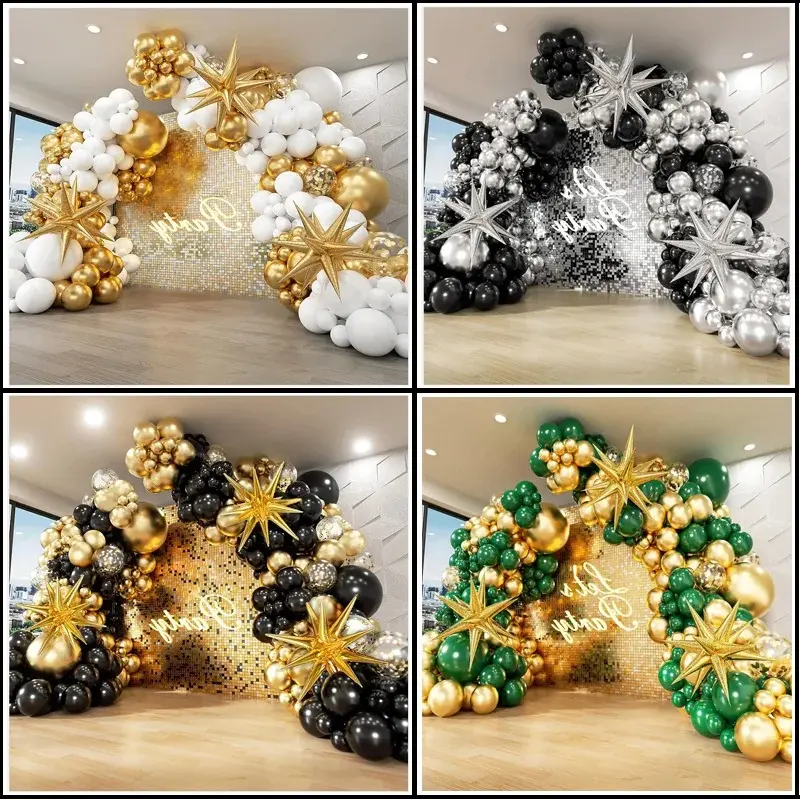 ExplosionStar Round Latex Balloon Chain Package - Multiple Colors Patchwork Garland Kit with Included Tool, Festive Decoration for Balloon Arch, Anniversary, Ceremony Events