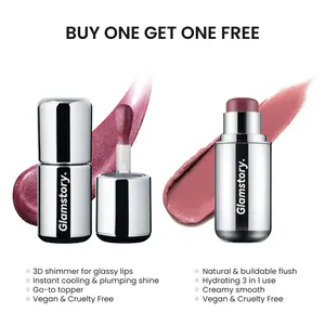 Glamstory Poptide Cream Blush Stick Hydrating Long Lasting Natural Flush Vegan Cruelty Free Makeup Double Delight Lip Cheek Duos Nourishing Radiance Cosmetic Soft Focus Glow mothersdaygift