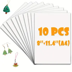 Shrink Plastic Sheet Kit, Heat Shrink Art Film Paper, Matte Finish Shrink Plastic Sheets, Creative Crafts for Kids, DIY Art Design, Mother's Day Gift