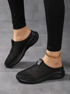 Women's Breathable Thick Sole Casual Shoes, Lightweight Non-Slip Slip-On Sock Sneakers, Comfortable Sporty Footwear for Daily Wear