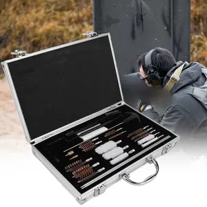 Rust-Proof Multi-Size Gun Barrel Brush Box Set with Tool Accessories, Gun Cleaning Kit with Various Gauges for Rifle, Handgun