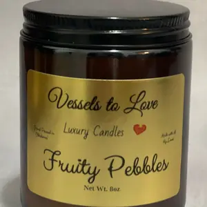 Vessels to Love Fruity Scent Candle Decor Jar Ornaments Freshener Decoration Tin Scented Fruit Candles Pretty Amber Soy-Based Material Clean Burn Up to 40 Hours