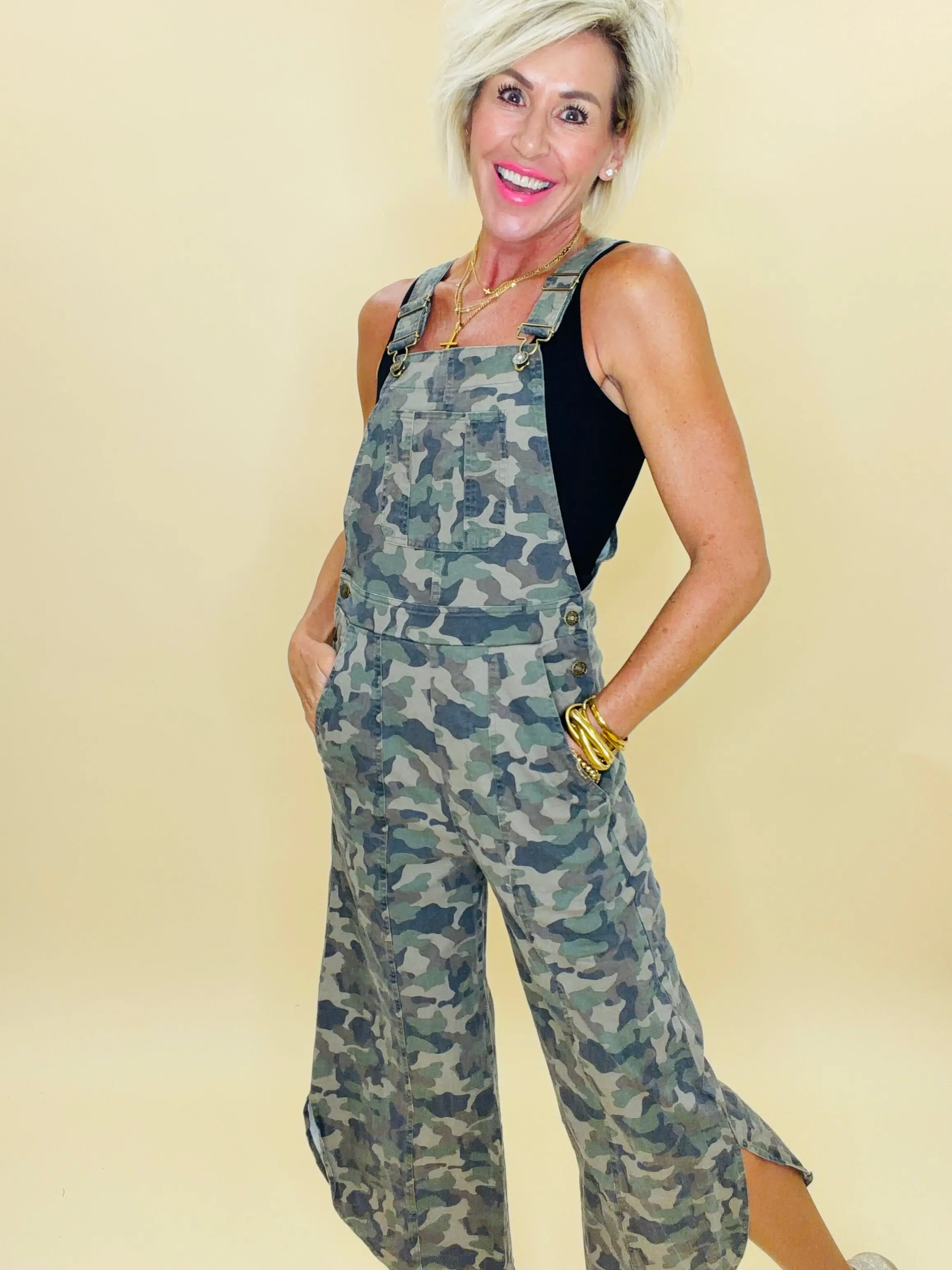 Camo crush overalls