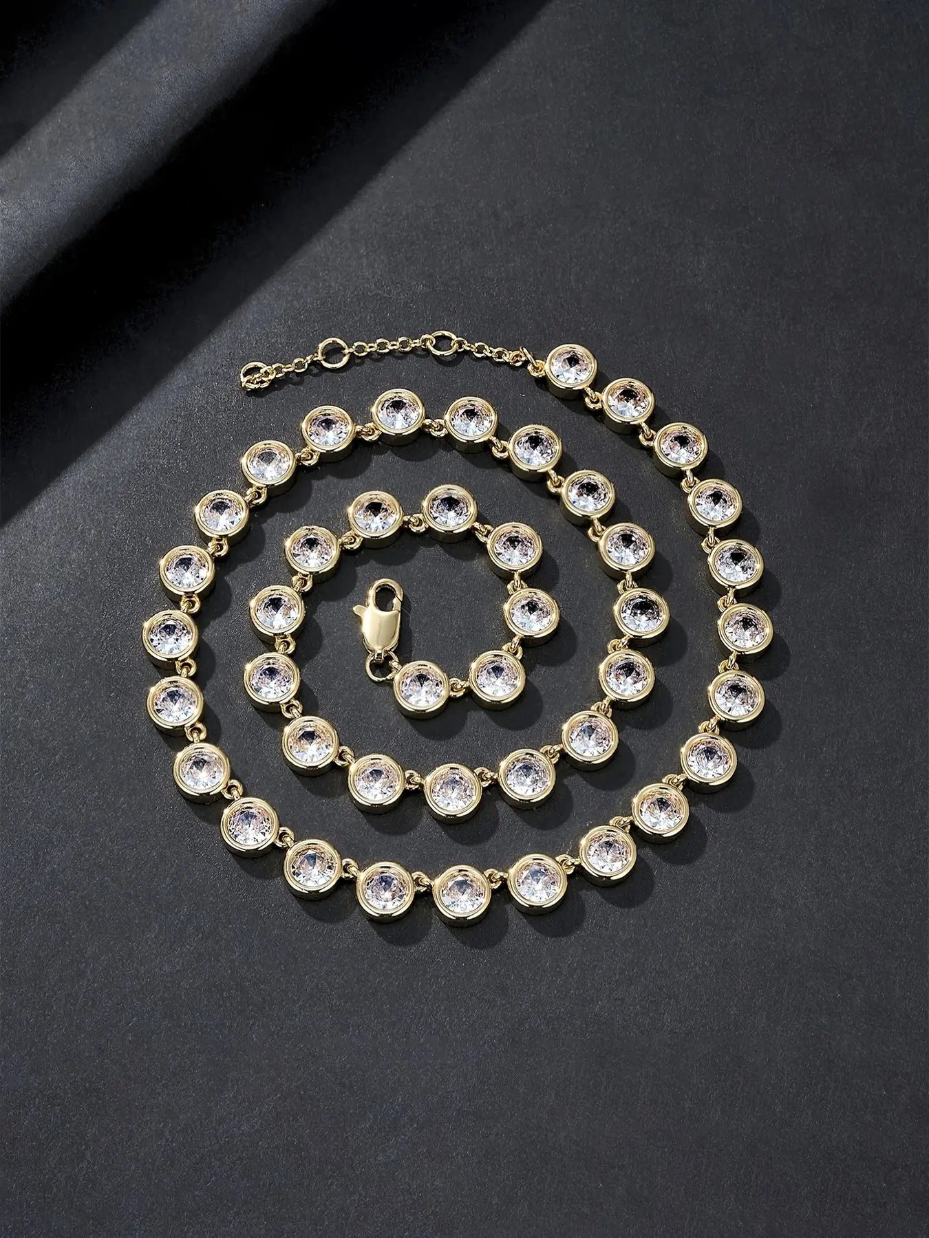 Iced Chics 9mm Round Zircon Hip Hop Necklace, Unisex Fashion Jewelry, Iced Out Jewelry, Perfect for Dates Parties, Ideal Gift for Birthdays