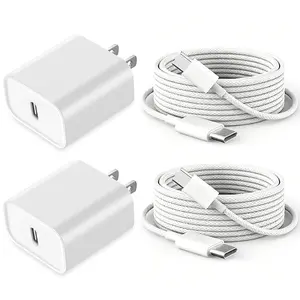 10Ft iPhone 17 16 15 Charger Fast Charging Type C Chargers USB C Charger Block i Phone 16 Chargers with 2 Pack 10FT Cable for iPhone 16/16 Plus/16 Pro/16 Pro Max/iPhone 15/15 Pro Max/Samsung(White)