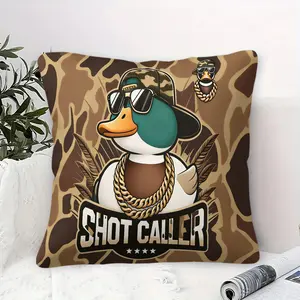 Camo "Shot Caller" Mallard Duck Throw Pillow with Pillow Core– Soft Plush Cushion for Sofa & Home Office, Perfect for Duck Hunting Fans & Urban Trendsetters,Bold Camo Accent for Living Room & Dorm Room,Ideal for Hunters & Outdoor Enthusiasts