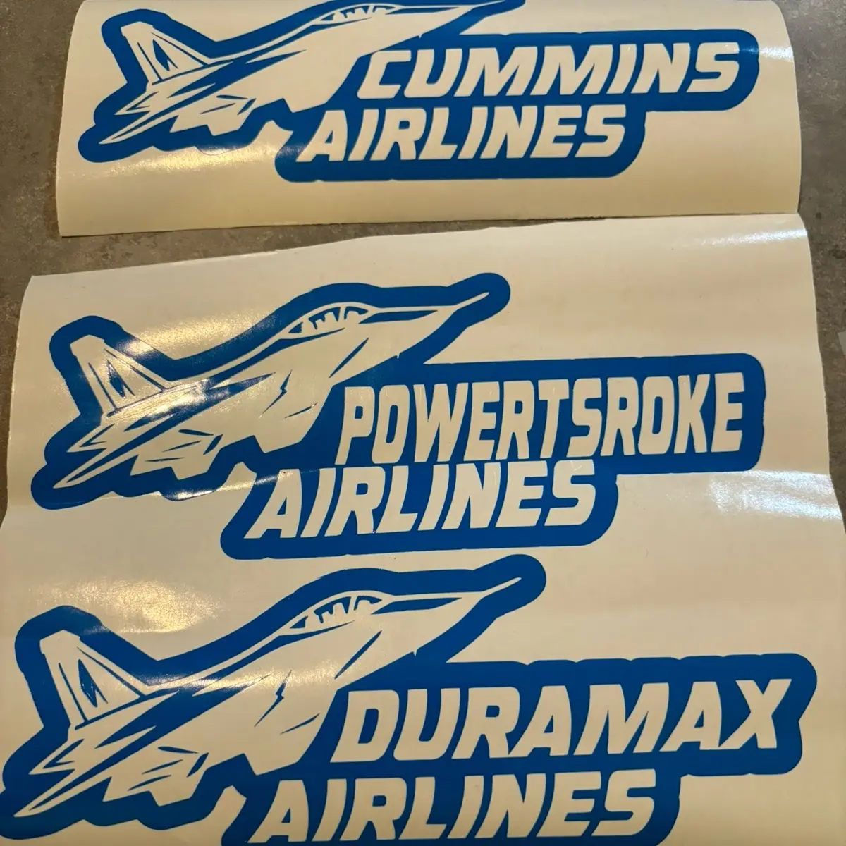 Diesel motor airlines vinyl vehicle 8 inch decal