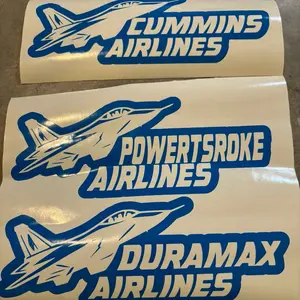 Diesel motor airlines vinyl vehicle 8 inch decal