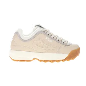 Fila Womens Disruptor Ii Perforated Lace Up Sneakers Shoes Casual - Beige